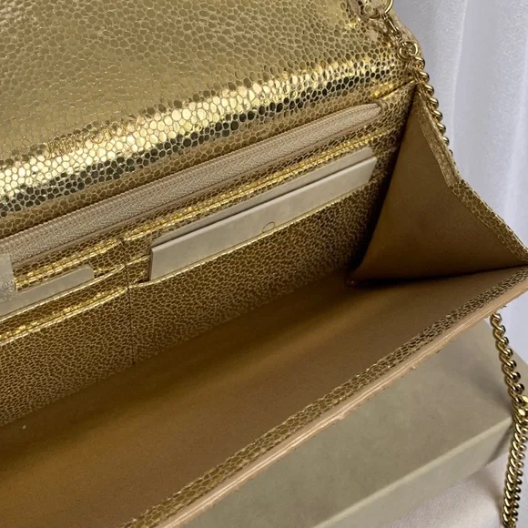 Brand New Jimmy Choo Milla Crossbody Clutch Champagne Glitter - Picture 5 of 7